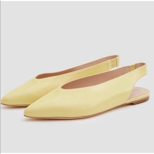 LOEFFLER RANDALL Pointed Slingback Ballerina Flats In Yellow